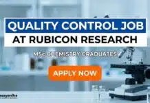 Rubicon Research is Hiring MSc Chemistry Graduates | Apply For QC Officer Role Quality Control Job at Rubicon | Chemistry Graduates Apply Now