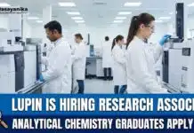 Lupin Hiring Research Associate – Chemical Science Career Opportunity Research Associate Job at Lupin | Analytical Chemistry Graduates Apply Now