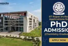 PhD Admission in Chemistry | IIT Ropar Vacancy 2026 PhD Admissions