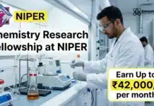 Senior Research Fellow Opportunity in Chemistry | NIPER Careers 2026 | Earn Up to ₹42,000/- per month Chemistry Research Fellowship at NIPER | Candidates Apply Now