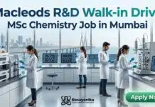 Macleods is Hiring MSc Chemistry Graduates for Regulatory Affairs Department | Attend the Walk-In Drive Macleods R&D Walk-in Drive | MSc Chemistry Job in Mumbai | Apply Now