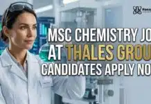 Environmental & Chemical Data Engineer Role at Thales Group | Apply Now! MSc Chemistry Job at Thales Group| Candidates Apply Now