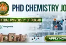 PhD Chemistry Job Opportunity – PDRF Recruitment at Central University of Punjab PhD Chemistry Job at Central University of Punjab | Apply Now