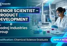 Godrej Industries Is Hiring Senior Scientist in Product Development | Chemical Science Graduates Apply Now MSc Chemistry Job at Godrej Industries | Apply Now for Senior Scientist Role