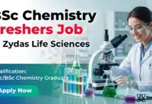 Trainee Officer at Zydus | BSc Chemistry Freshers Graduates Apply Now BSc Chemistry Freshers Job Trainee Officer | Walk-in Interview