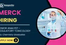Merck is Hiring MSc Chemistry Graduates | Apply Now for Senior Analyst Role MSc Chemistry Job at Merck | Apply Now for Senior Analyst - Regulatory Toxicology