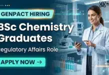 Genpact is Hiring BSc Chemistry Graduates for Lead Associate – Regulatory Affairs Operations Role BSc Chemistry Job at Genpact | Apply Now for Lead Regulatory Affairs Role