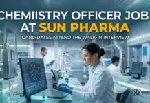 Sun Pharma Officer Job 2026: Apply for MSc & BSc Chemistry Roles in API Division Chemistry Officer Job at Sun Pharma | Candidates Apply Now