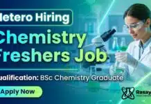 Freshers Chemistry Job at Hetero | Apply Now for Junior Chemist Role BSc Chemistry Freshers Job at Hetero | Apply Now for Junior Chemist Role