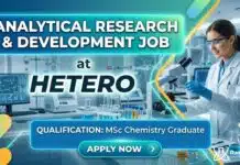 Hetero Hiring MSc Chemistry Graduates | Apply Now for R&D Roles MSc Chemistry Job at Hetero | Apply Now for R&D Jobs