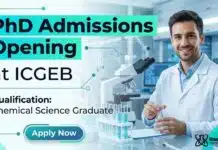 ICGEB Admission to Ph.D. Programme for Chemistry Graduates | Apply Now PhD Admissions 2026 for MSc Chemistry Graduates at ICGEB | Apply Now