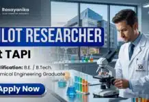 TAPI Hiring Pilot Researcher | Chemical Engineering Graduates Apply Now Chemical Engineering Job at TAPI | Apply Now for Pilot Researcher