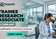 Jubilant Hiring Chemistry Graduates | Trainee Research Associate Role Research Associate Job at Jubilant | Apply for this Chemistry Job