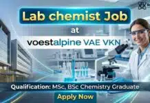 Voestalpine Hiring Lab chemist | Chemical Science Graduates Apply Now Lab Chemist Job at Voestalpine | MSc Chemistry Graduates Apply Now