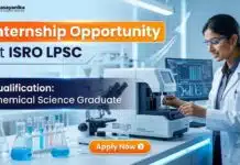 ISRO LPSC Internship for Chemical Science Graduates | Apply Now Government Internship for Chemistry Students | ISRO Internship 2026