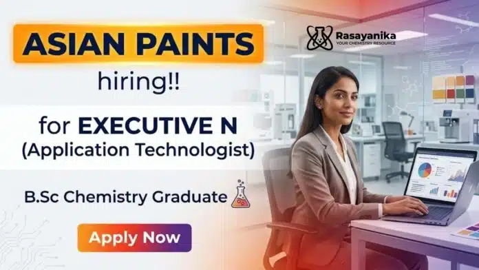 B.Sc Chemistry Jobs EXECUTIVE Job at Asian Paints career in Cuttack. Field role in waterproofing, training and technical support. B.Sc Chemistry Jobs EXECUTIVE Job at Asian Paints career in Cuttack. Field role in waterproofing, training and technical support.