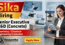 R&D jobs in Sika Careers | Chemistry Jobs | Apply Now R&D jobs Sika Careers Chemistry Jobs Senior Executive Concrete Research Jhagadia Gujarat
