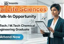 Chemical Engineering Jobs at Sai Life Sciences | Process Engineering role | walk-in opportunity Attend Now Chemical Engineering Jobs at Sai Life Sciences Careers Process Engineering Jobs