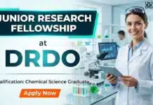 DRDO Junior Research Fellowship in Chemistry | Apply Now & Get Stipend Up to Rs. 37,000/- PM Junior Research Fellowship at DRDO | MSc Chemistry Graduates Apply Now