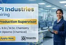 Chemistry Jobs at PI Industries | Production Supervisor Role | Apply Now PI Industries Careers announces Production Supervisor Vacancy for chemistry professionals in Jambusar.