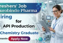 Chemistry Fresher Jobs at Aurobindo Pharma | Walk-In Interview for API Production Roles Aurobindo Pharma Careers announces Walk-In Interview for chemistry fresher jobs in API Production.