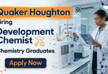 Chemistry Jobs at Quaker Houghton | Development Chemist Roles | Apply Now Quaker Houghton Hiring Development Chemists for Industrial Chemistry Jobs
