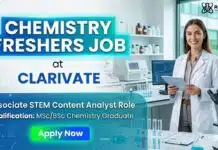 Clarivate Hiring MSc Chemistry Freshers Graduates | STEM Content Analyst Job in Chemistry Patent MSc Chemistry Freshers Job at Clarivate | STEM Content Analyst