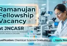 JNCASR Inviting Applications for Ramanujan Fellow | PhD Candidates Apply Ramanujan Fellow JNCASR Recruitment | PhD Chemistry Research Opportunity