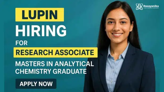 Research Associate job at Lupin for Analytical Chemistry Jobs in Pune Research Associate job at Lupin for Analytical Chemistry Jobs in Pune