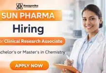 Clinical Research Associate Job at Sun Pharma | Chemistry Jobs | Apply Now Sun Pharma Careers Hiring Clinical Research Associate in Mumbai