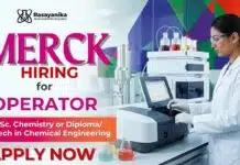 BSc Chemistry Jobs at Merck Career | Operator Hiring in Bangalore BSc Chemistry Jobs at Merck Career for Operator Job in Bangalore