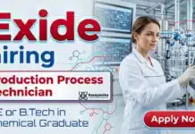 Chemical Engineering Jobs at Exide Careers | Apply Now Exide Careers announces Chemical Engineering Jobs for Production Process Technician roles in Bangalore.
