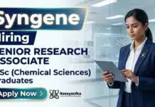 Research Associate Jobs at Syngene | M.Sc. Chemistry Graduates Apply Now Research Associate Jobs at Syngene Careers for Chemistry Jobs in Bangalore