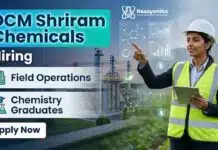 BSc Chemistry Jobs at DCM Shriram Chemicals | Apply Now BSc Chemistry Jobs at DCM Shriram Chemicals Bharuch Gujarat