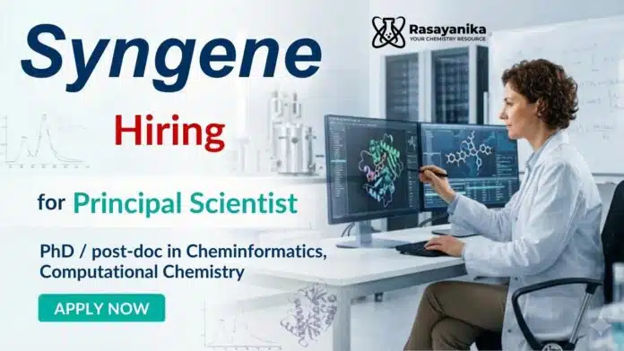 Syngene Careers hiring for Principal Scientist jobs in Cheminformatics Jobs domainSyngene Careers hiring for Principal Scientist jobs in Cheminformatics Jobs domain Syngene Careers hiring for Principal Scientist jobs in Cheminformatics Jobs domain
