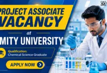 Amity University Hiring Chemical Science Graduates | Project Associate Roles Project Associate Jobs at Amity University | MSc Chemistry Graduates Apply Now