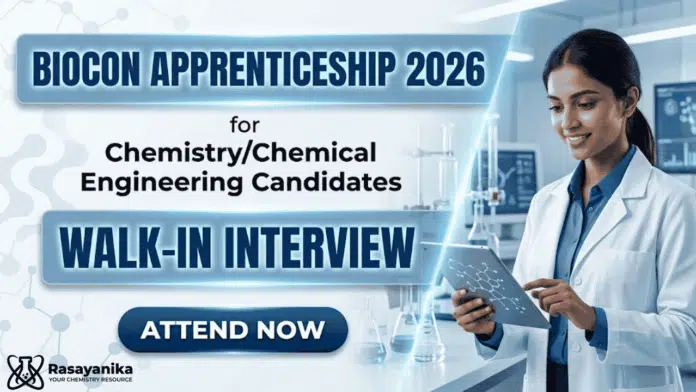 Biocon Apprenticeship for MSc Chemistry jobs for freshers under Biocon Careers Biocon Apprenticeship for MSc Chemistry jobs for freshers under Biocon Careers