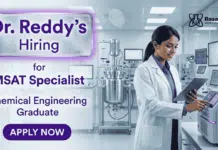 Chemical Engineering Jobs at Dr Reddy’s Careers | Specialist Role | Apply Now Chemical Engineering Jobs at Dr Reddy's Careers for Specialist Jobs