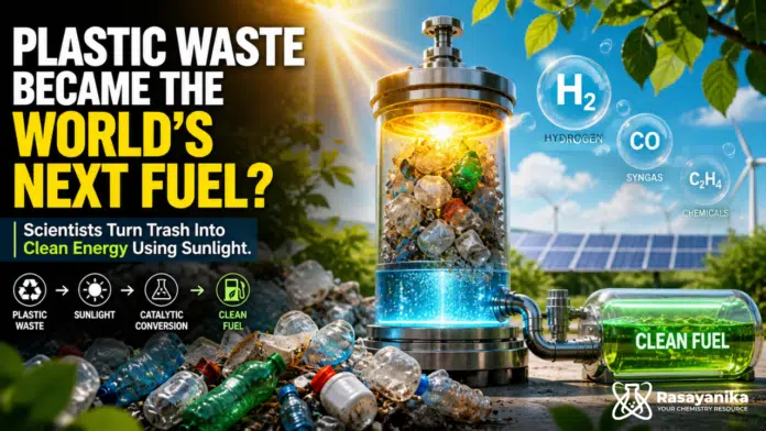 Plastic to fuel technology using sunlight converting waste plastic into hydrogen and clean energy fuel Plastic to fuel technology using sunlight converting waste plastic into hydrogen and clean energy fuel