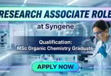 Syngene Research Associate Job | MSc Organic Chemistry Graduates Apply Now MSc Chemistry Job at Syngene | Apply Now for Research Associate Role
