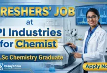 MSc Chemistry Freshers Job at PI Industries | Chemist Jobs | Apply Now MSc Chemistry Freshers Job PI Industries Careers Chemist Jobs formulation