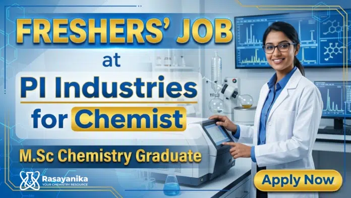 MSc Chemistry Freshers Job PI Industries Careers Chemist Jobs formulation MSc Chemistry Freshers Job PI Industries Careers Chemist Jobs formulation
