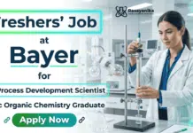 MSc Chemistry Freshers Job at Bayer Careers | R&D Jobs | Apply Now MSc Chemistry Freshers Job Bayer Careers R&D Jobs process development