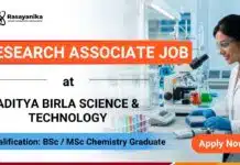 Aditya Birla Hiring Chemistry Graduates | Research Associate Role Research Associate Job at Aditya Birla | MSc Chemistry Graduates Apply