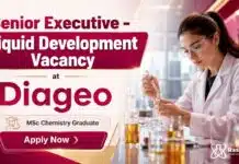 Diageo Hiring Senior Executive Roles | MSc Chemistry Graduates Apply Now MSc Chemistry Job at Diageo | Senior Executive Role