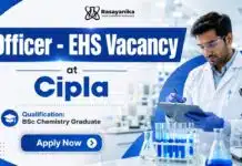 Cipla Hiring BSc Chemistry Graduates | EHS Officer BSc Chemistry Jobs at Cipla | EHS Officer Role