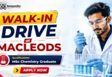 Macleods Walk-In Drive Indore Plant | Chemistry Job For QC Job Openings MSc Chemistry Job at Macleods | Walk-In Drive for QC Job Indore