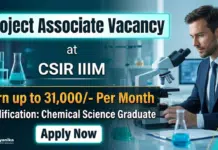 CSIR IIIM Recruitment 2026 for Project Associate Jobs in Chemistry | Earn Up to Rs. 31,000/- Per Month CSIR IIIM Recruitment 2026 | Project Associate Jobs in Chemistry