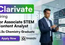 STEM Content Analyst Jobs at Clarivate | M.Sc Chemistry Jobs | Apply Now Clarivate Careers announces STEM Content Analyst Jobs for M.Sc Chemistry candidates in Chennai.