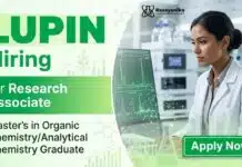 Research Associate Jobs at Lupin | Chemistry Jobs | Apply Now Lupin Hiring for Research Associate Jobs | Organic Chemistry Candidates Apply Now